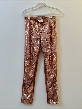 Joyfolie Rose Gold Sequin Velvet Pants/Leggings for Girls